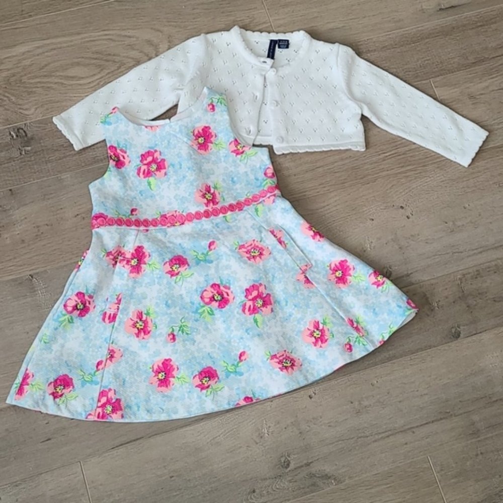 NEW 12-18mo Janie and Jack dress and cardigan